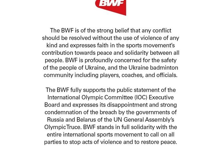 BWF Beri Tanggapan Tegas hingga Batalkan Turnamen Badminton Rusia dan Belarus 
