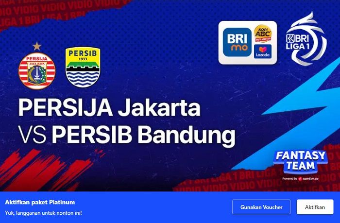 Inilah link live streaming Persija Jakarta vs Persib Bandung malam ini, Selasa, 1 Maret 2022 di vidio.com.