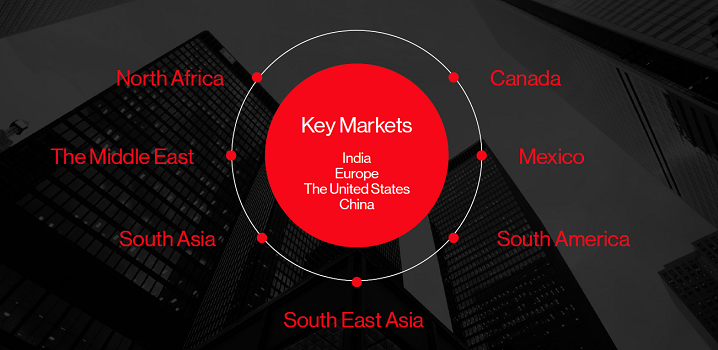 Pasar smartphone OnePlus yang ada di seluruh dunia saat ini.