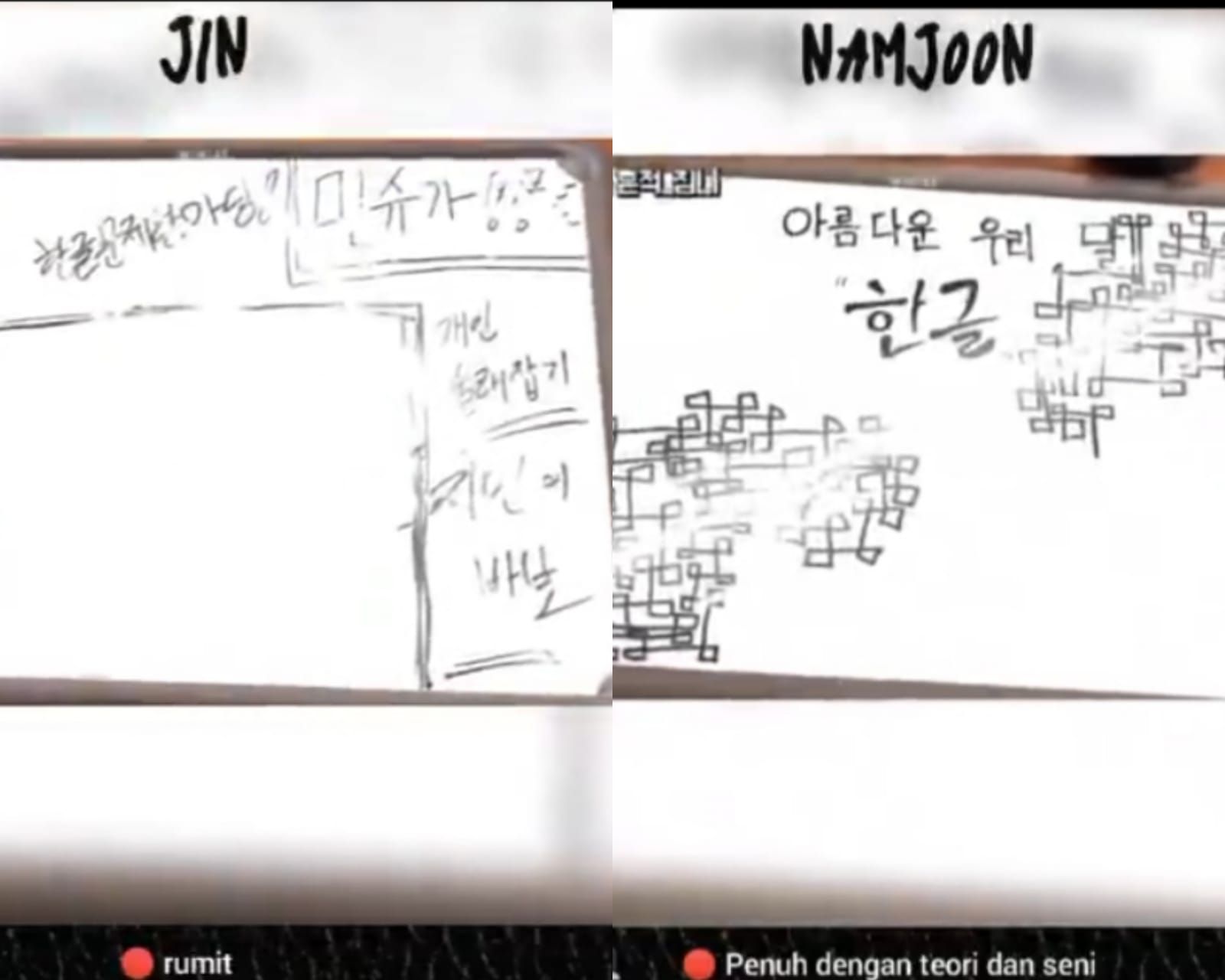 papan gambar Jin dan RM BTS