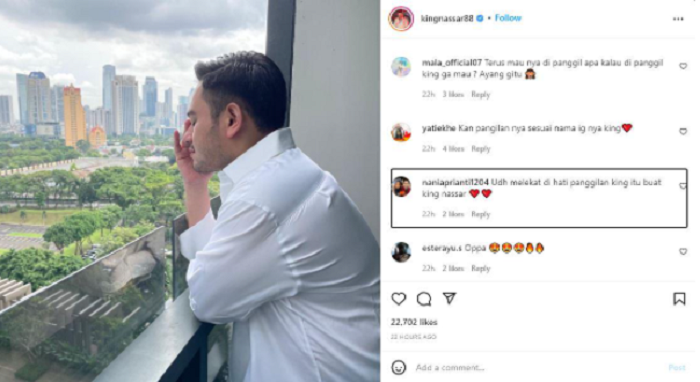 Nassar buat netizen cemas dan penasaran dengan unggah foto di Instagram, ‘Jangan Panggil Aku King Lagi’.