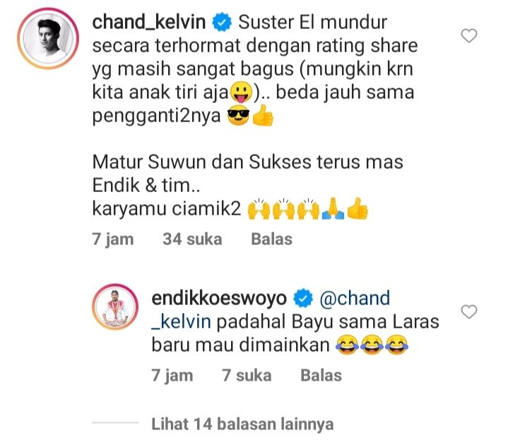 Komentar Chand Kelvin di Unggahan Endik Koeswoyo 