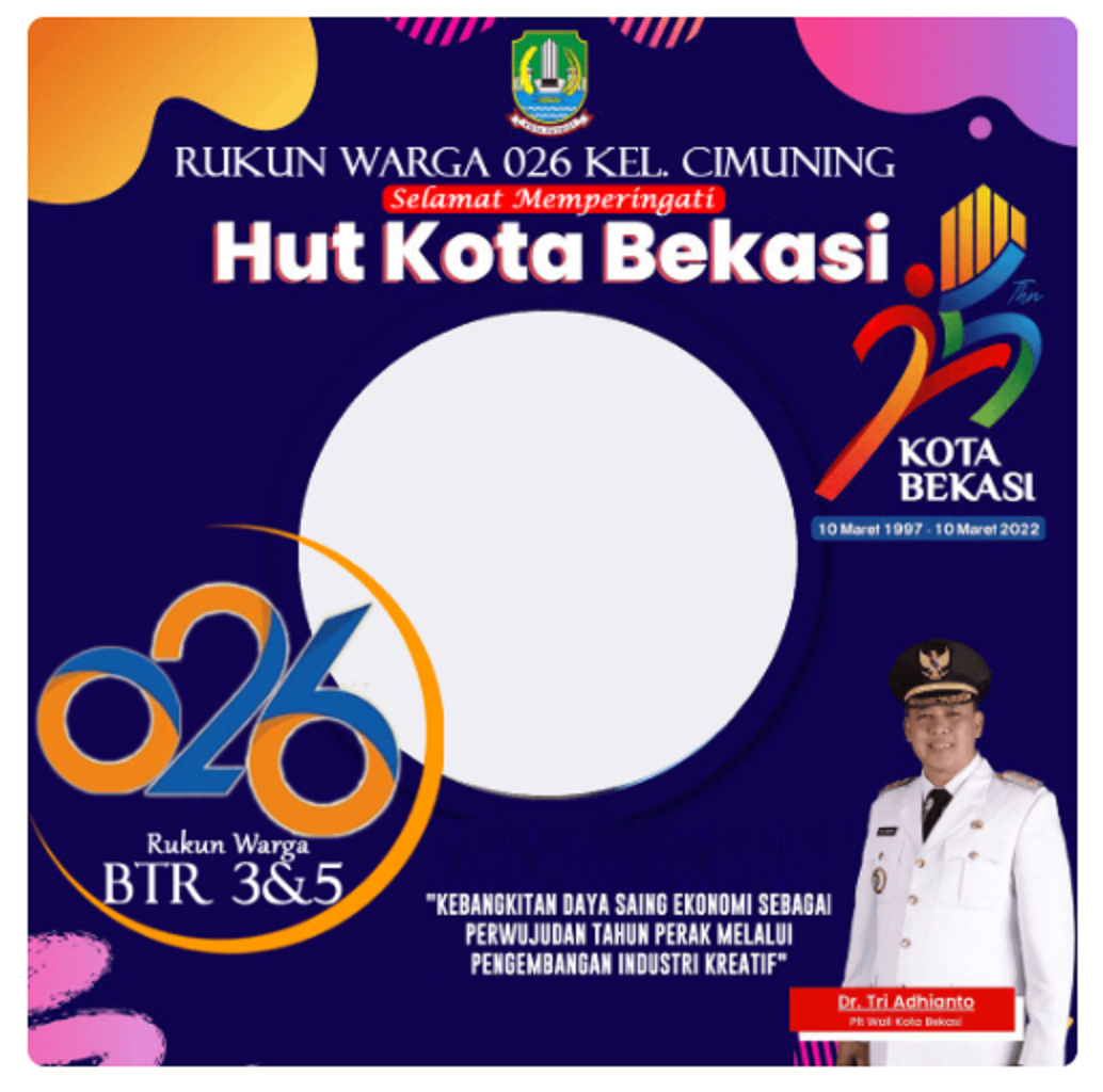 Twibbon Cantik Hari Ulang Tahun Kota Bekasi 2022 Hut Kota Bekasi Yang