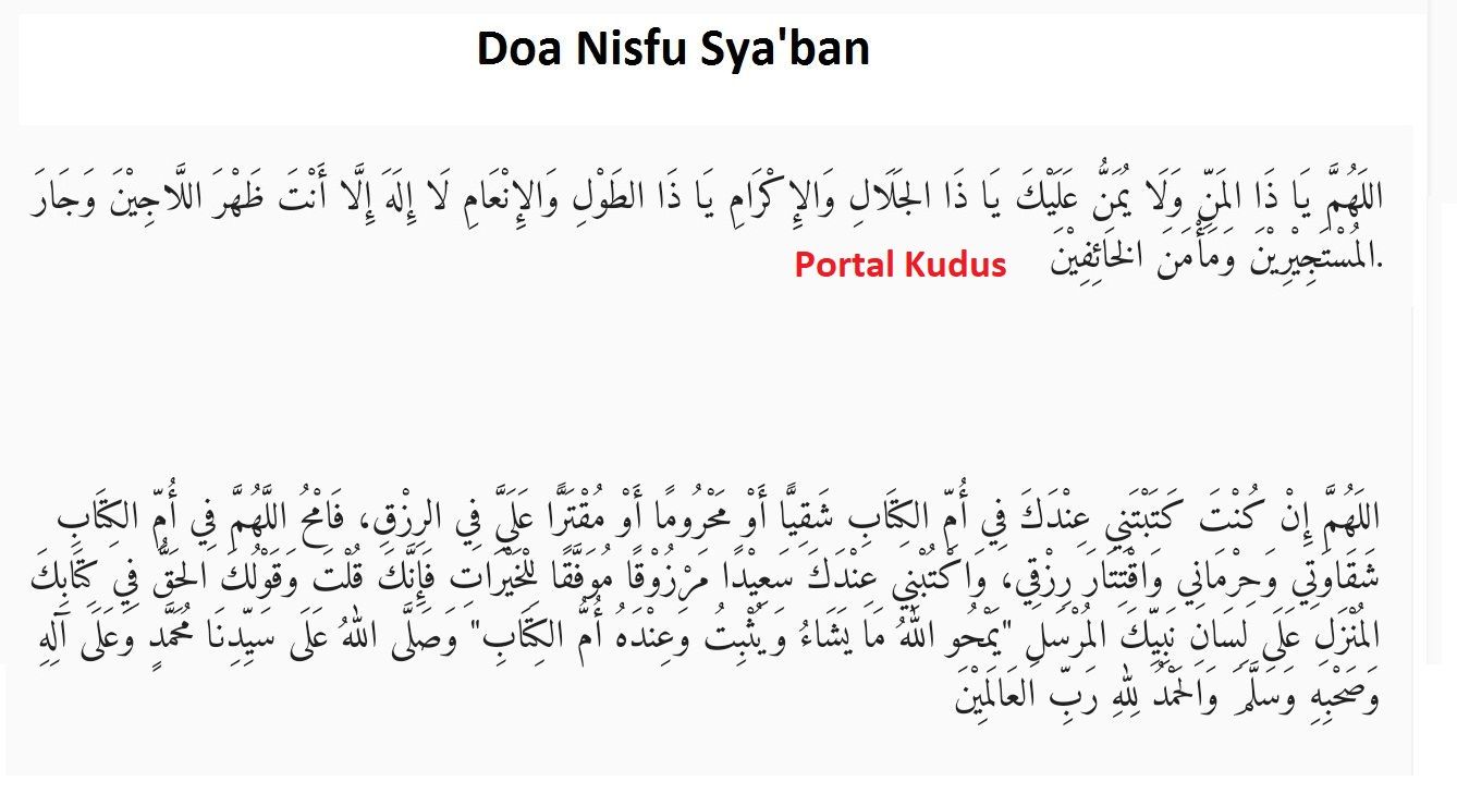 Lafdaz Doa Malam Nisfu Sya'ban 2023 Tulisan Arab, Latin, dan Artinya
