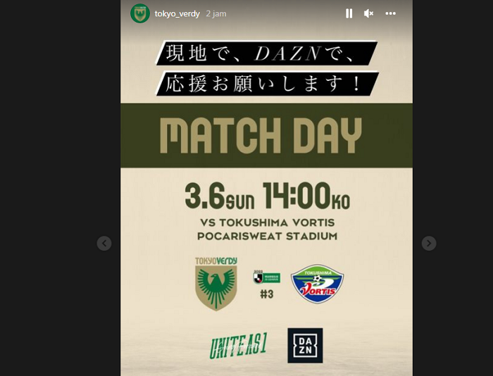 Live streaming Liga 2 Jepang Tokushima Vortis vs Tokyo Verdy hari ini  live streaming Tokushima Vortis vs Tokyo Verdy hari ini .