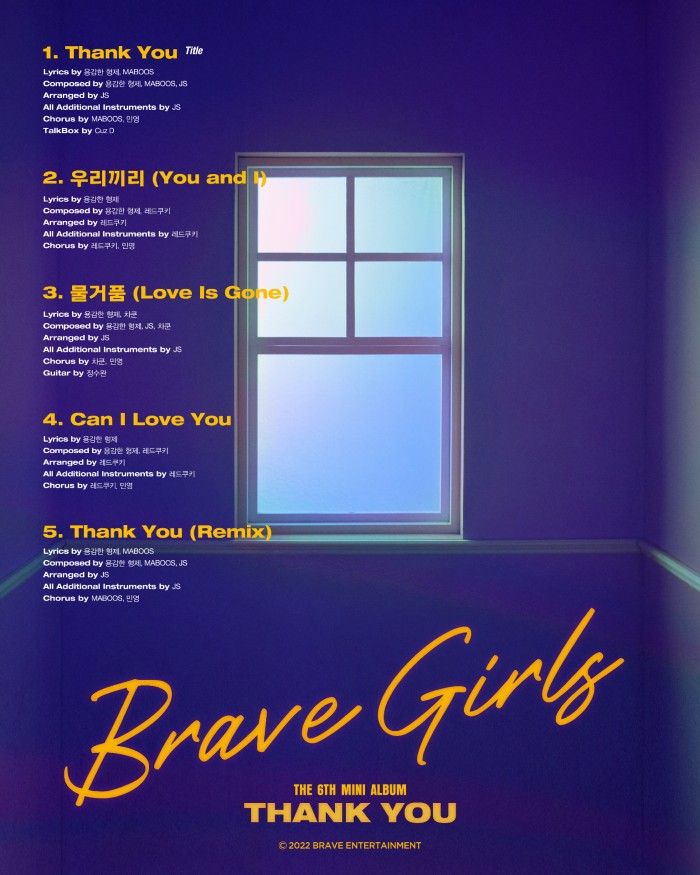 Tracklist Brave Girls untuk THANK YOU