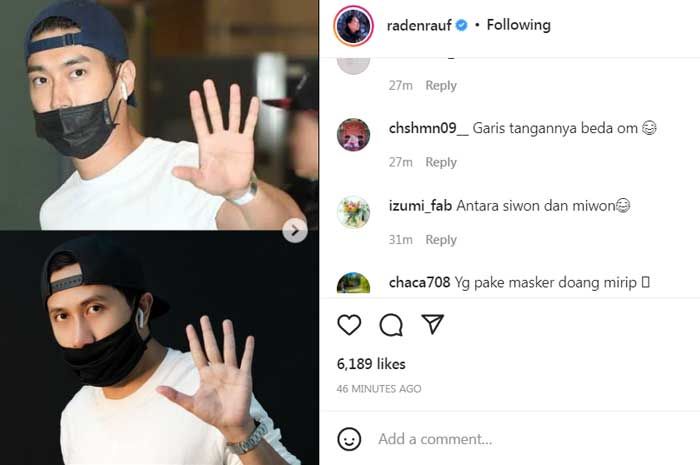 Unggahan Raden rauf di Instagram.