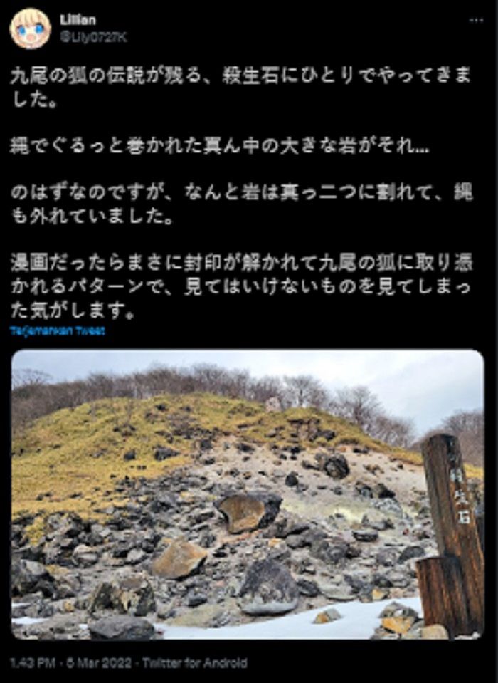 Penampakan batu yang hebohkan warga Jepang.