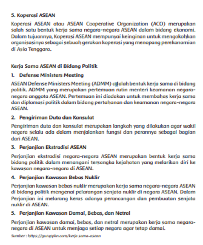 Kunci Jawaban Tema 8 Kelas 6 Subtema 1 Pembelajaran 4 Halaman 37 38 39, Kerja Sama Ekonomi dan Politik ASEAN