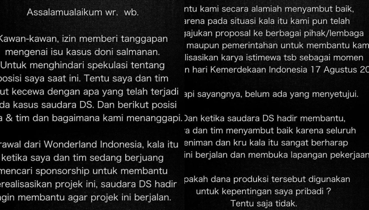 Alffy Rev Angkat Bicara Soal Aliran Dana Doni Salmanan untuk Wonderland Indonesia: Silahkan Sita