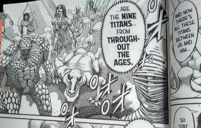 Cuplikan manga Attack on Titan: Shingeki no Kyojin dari Hajime Isayama.