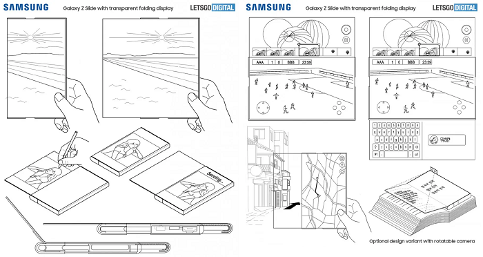 Skema paten smartphone dengan layar transparan Samsung Galaxy Z Slide.