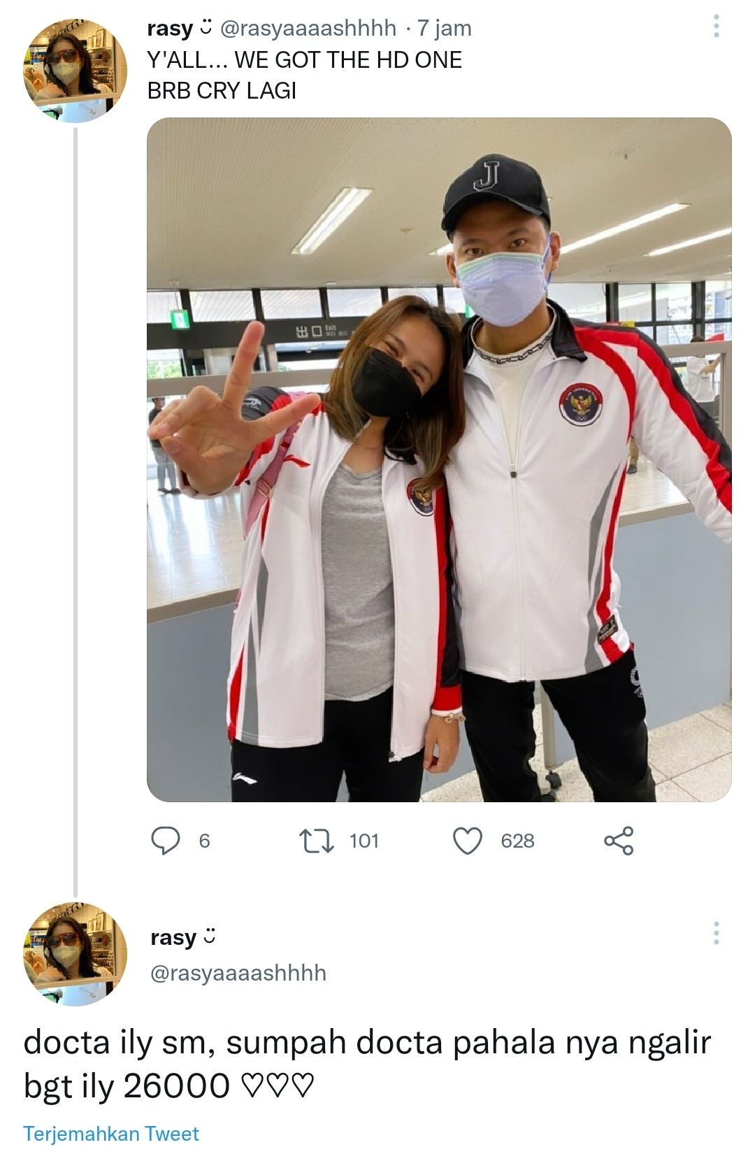 Utas unggahan twiter dari fans Honey couple
