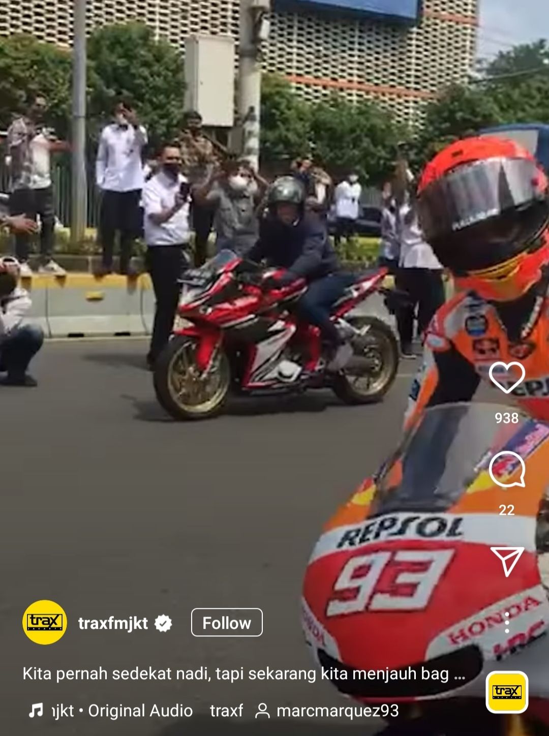 Netizen Girang Dinotis Marc Marquez Saat Para Pebalap MotoGP Konvoi di Jakarta Hari Ini