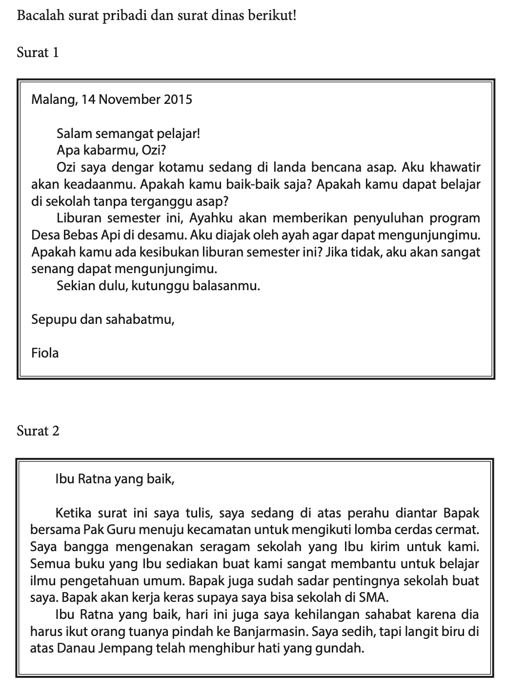 Kunci Jawaban Bahasa Indonesia Kelas 7 Halaman 252 Latihan Berpikir Kritis Memahami Surat Pribadi