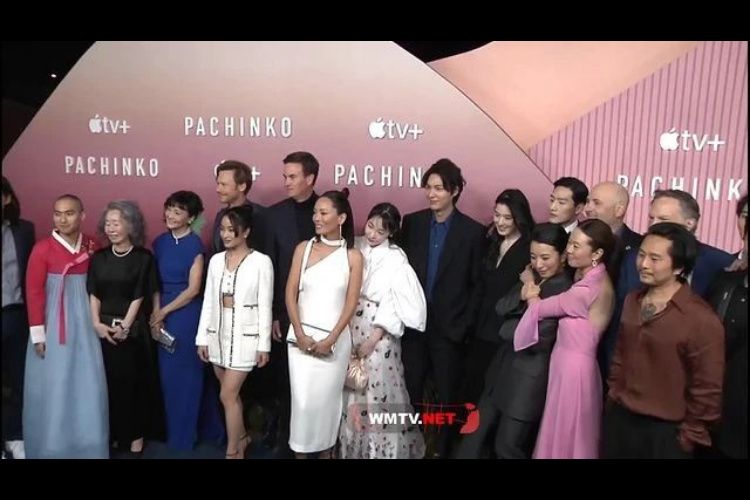 tangkapan layar Jin Ha, paling kiri, saat tampil dalam premiere drama korea Pachinko./ twitter/ @akichoiyoung