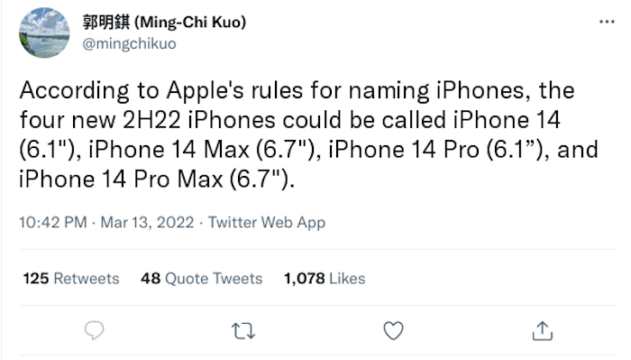 Ming Chi Kuo menyebut Apple akan merilis 4 varian iPhone di tahun 2022
