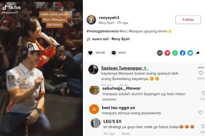 Netizen komentari video Marc Marquez.