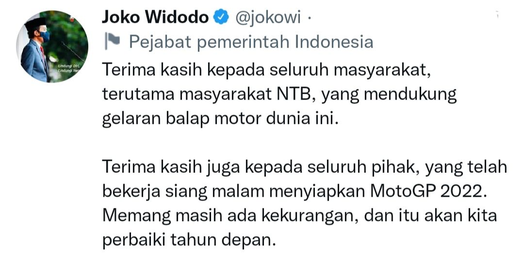 Cuitan Jokowi.