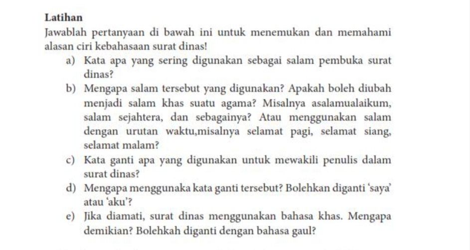 Kunci Jawaban Bahasa Indonesia Kelas 7 Halaman 263, Penggunaan Kata atau Kalimat pada Surat Dinas - Ringtimes Banyuwangi - Halaman 2