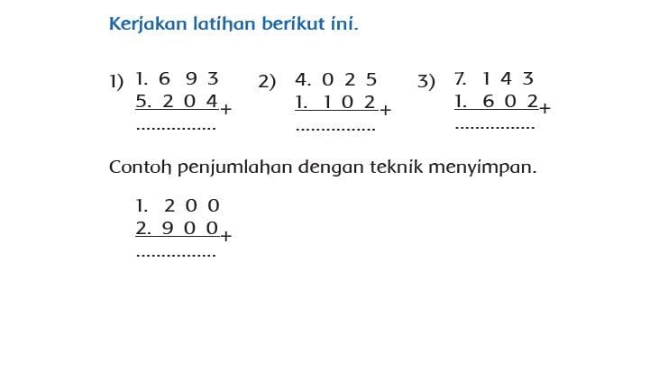 Ejercicio De Penjumlahan Bersusun Teknik Menyimpan B - Riset