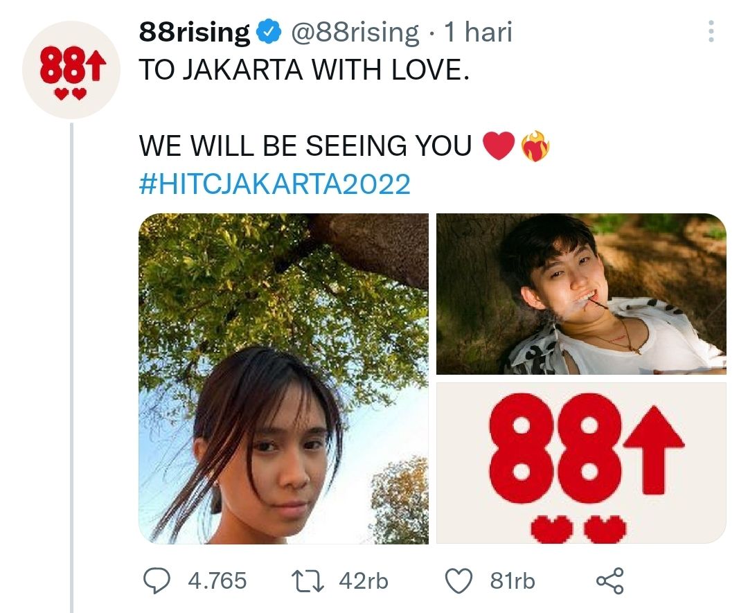 HITC 2022 / Twitter / Tangkapan layar @88rising