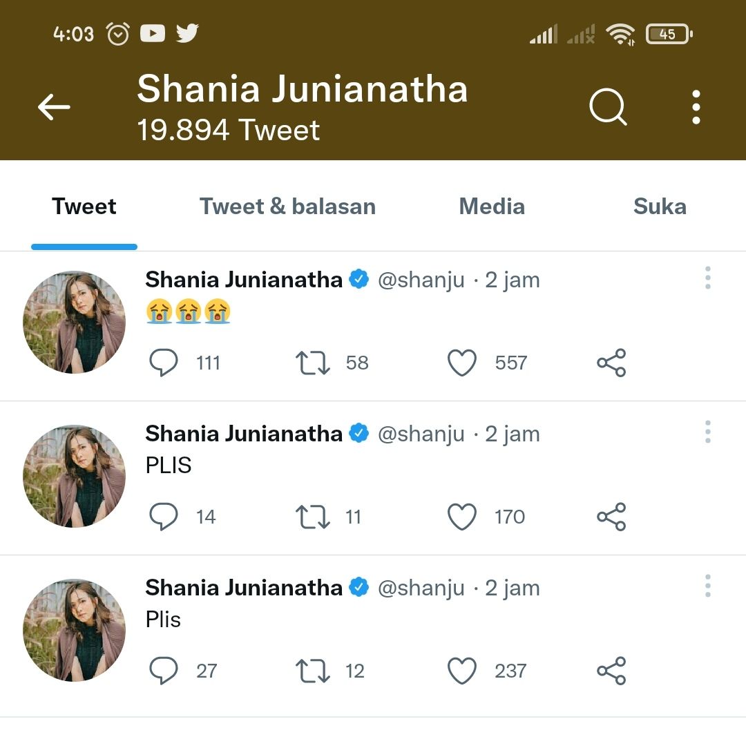 Beberapa twitt dari Shania junianatha ketika jojo bermain