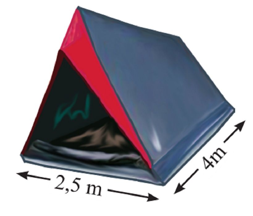 Gambar tenda untuk menentukan volume prisma.