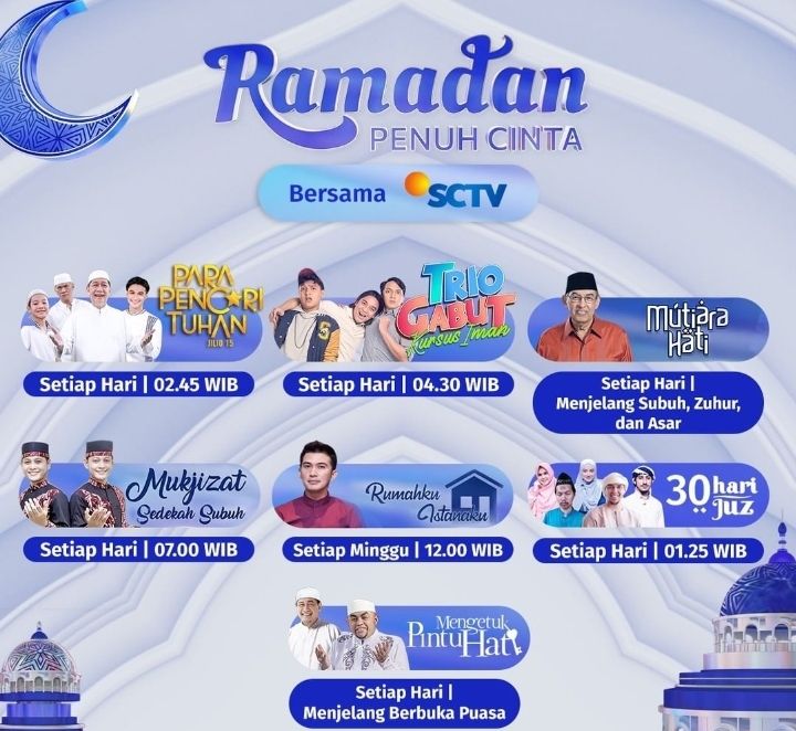 Para Pencari Tuhan Jilid 15 Hingga Trio Gabut, Berikut Program Unggulan SCTV di Bulan Ramadhan 1443 H