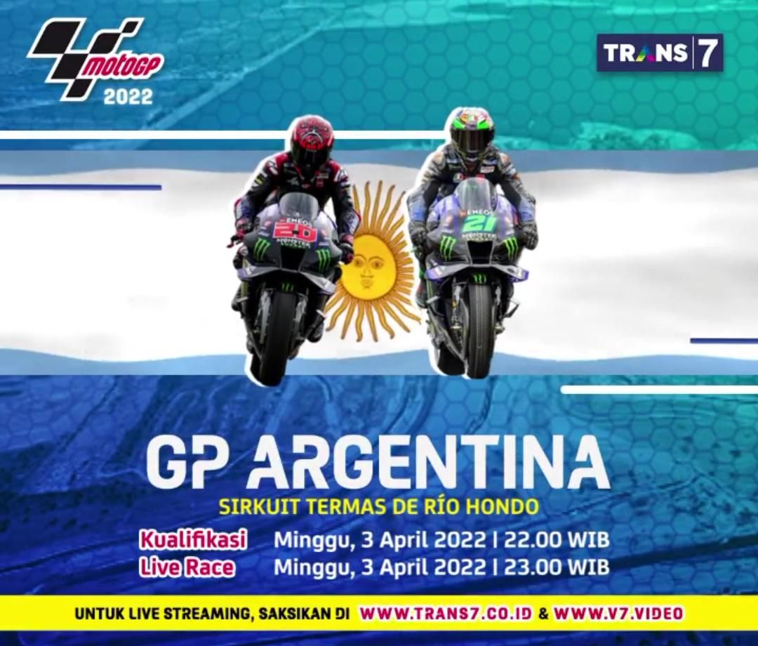 Saksikan Siaran Langsung Race MotoGP Argenitna 2022 Hari Ini di Trans7 Melalui Link Live Sterling Berikut