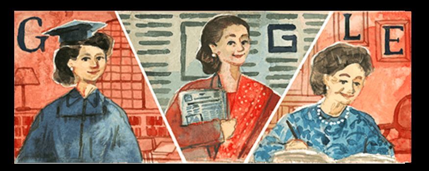 Tokoh jurnalis wanita, Siti Latifah Herawati Diah menjadi Google Doodles pada hari ini, Minggu 3 April 2022/Google.com