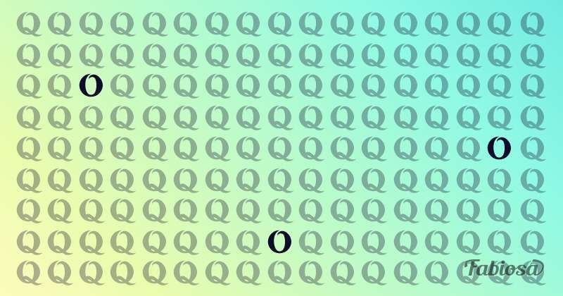 Jawaban tes visual menemukan huruf O di antara huruf Q