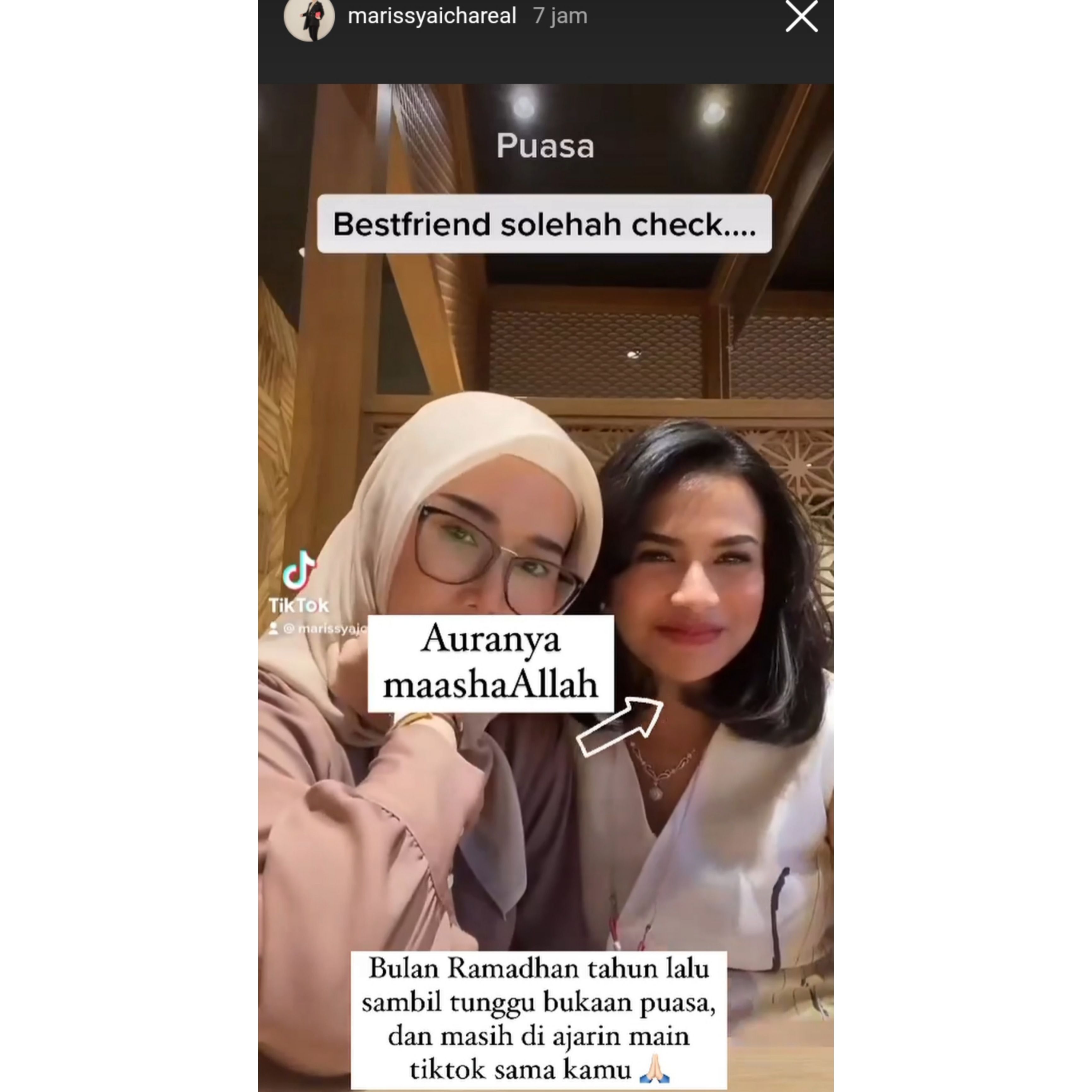 Marissya Icha Bagikan Kenangan Bersama Vanessa Angel di Ramadhan Tahun Lalu : Auranya Masyaallah