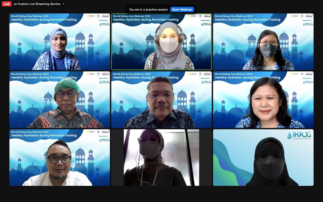 webinar Healthy Hydration During Ramadan yang diselenggarakan oleh Indonesian Hydration Working Group (IHWG) FKUI