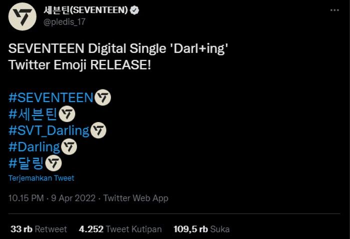 SEVENTEEN rilis Twitter Emoji special untuk memeriahkan ‘Darl+ing’