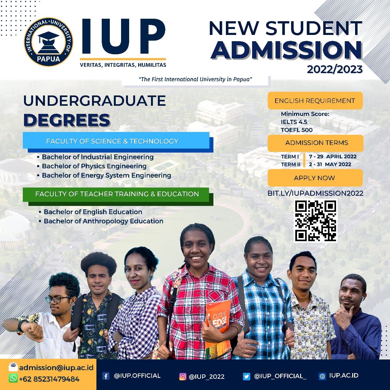 International University of Papua (IUP) telah membuka Pendaftaran Mahasiswa.