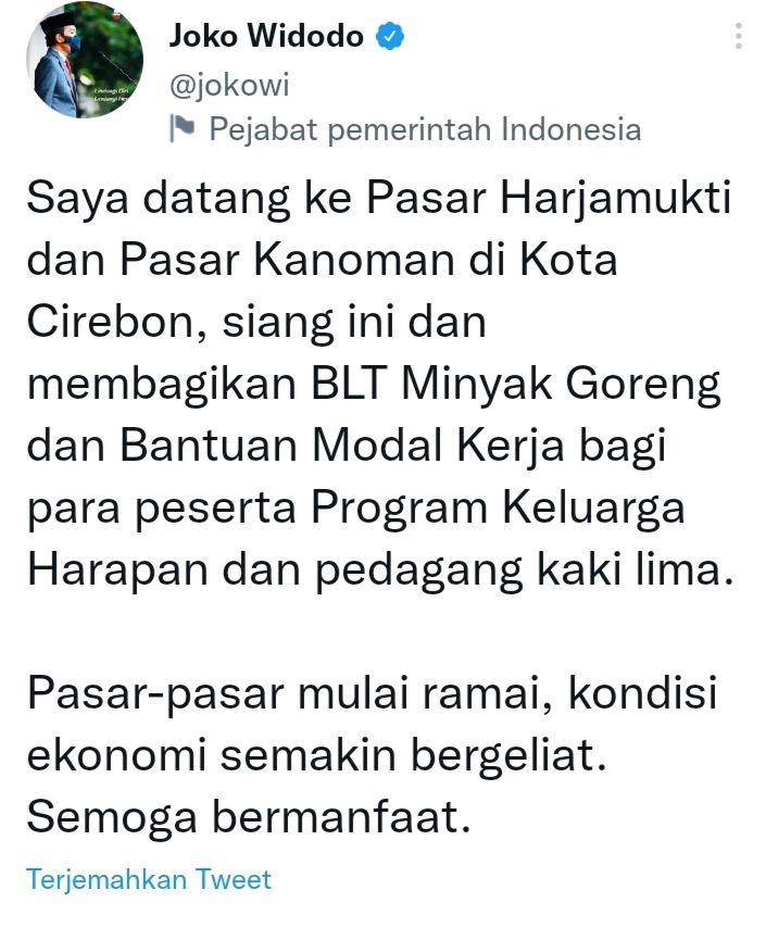 Cuitan Jokowi.