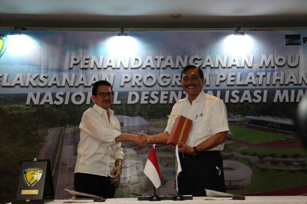 Memorandum of Understanding (MoU) yang berlangsung di Jakarta pada hari Rabu, 13 April 2022.  Perjanjian kerja sama ini ditandatangani oleh Ketua Umum PB PASI, Luhut Binsar Panjaitan dan Presiden Direktur PTFI, Tony Wenas. 