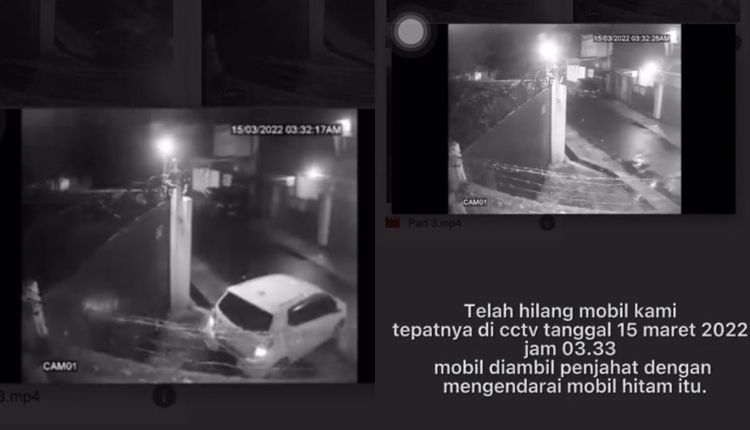 Video pencurian mobil terekam CCTV di daerah Babakan Tarogong, Bandung pada Jumat, 15 April 2022 viral.