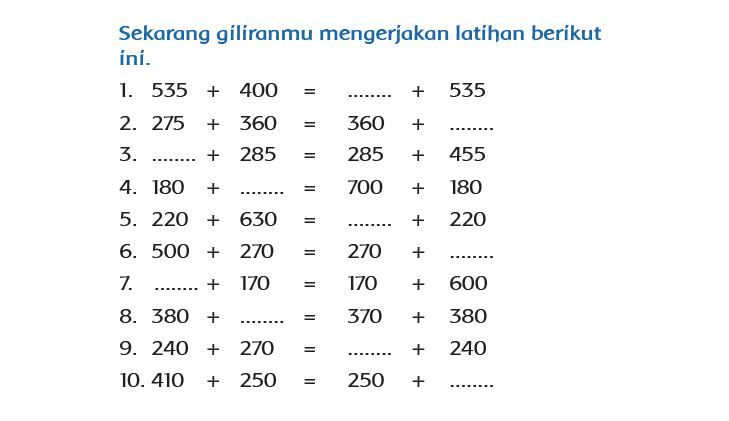 Pelajaran Matematika Kelas 3 Tema 4