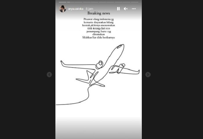 Unggahan Instagram story Arya Saloka, pemeran Aldebaran di Ikatan Cinta.