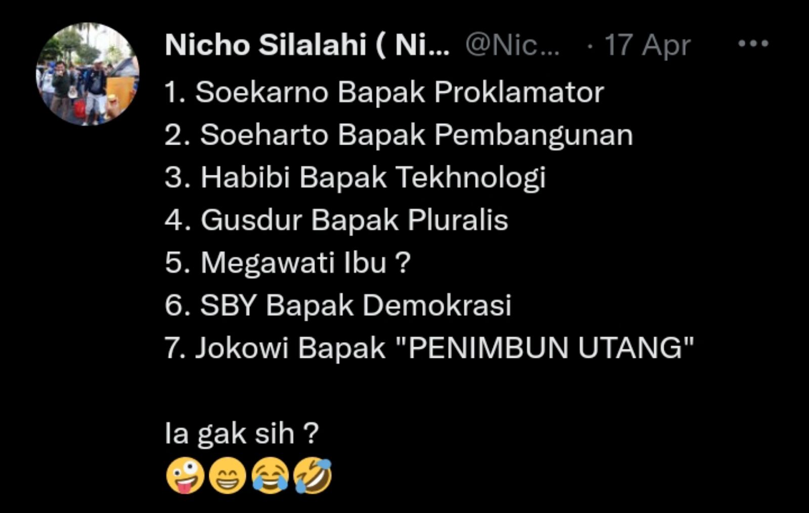 Tweet Nicho Silalahi