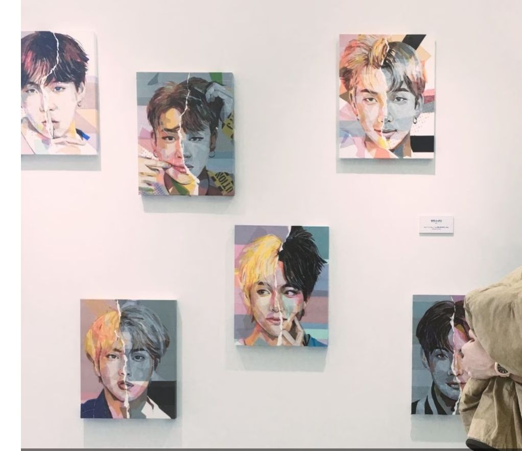 Potret lukisan BTS di Cheongwadae Sarangchae, Seoul (twitter.com/bts_twt)