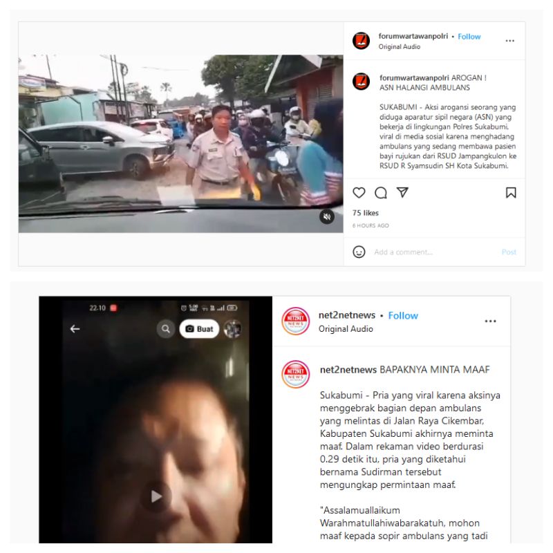 Video viral dan klarifikasi pria mengaku PNS Polri tentang ambulans yang dihadangnya.
