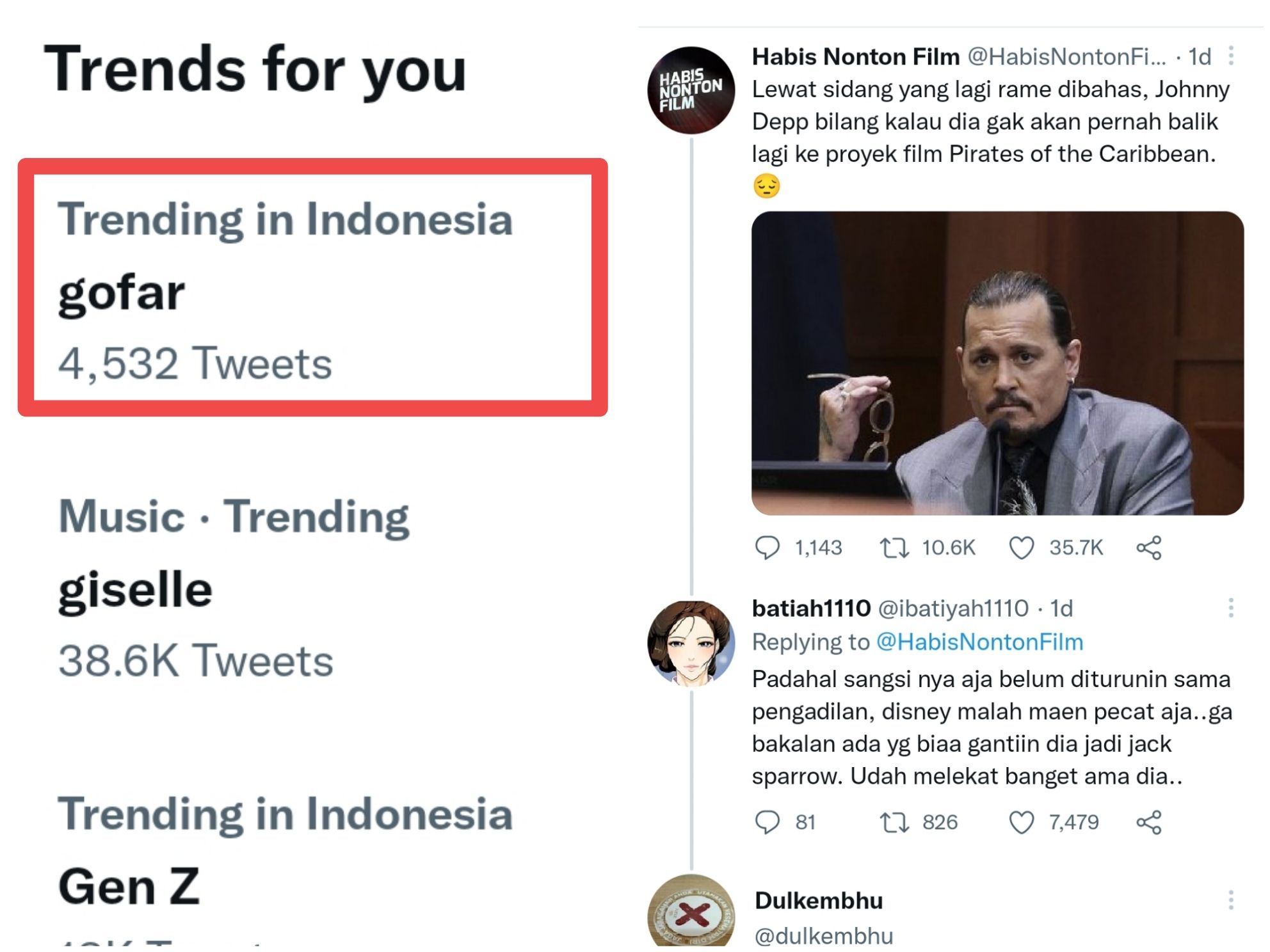 Cuitan netizen yang berujung trending