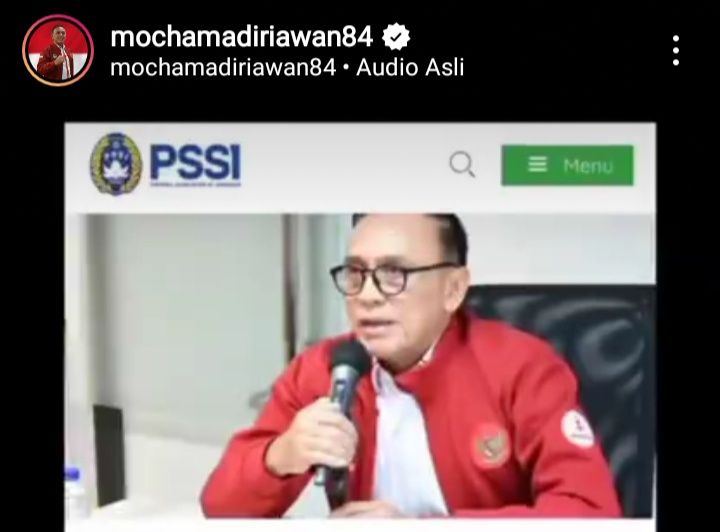 Repost instagram Ketua Umum PSSI Mochamad Iriawan ( @mochamadiriawan84 )
