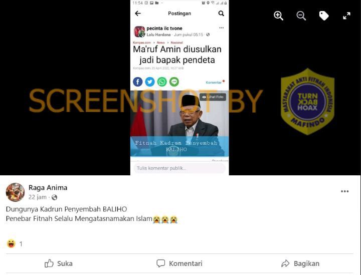 Berita hoax tentang Ma'ruf Amin