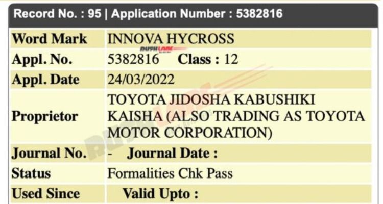 Pendaftaran mobil Toyota terbaru bernama Toyota Innova Hycross pada April 2022 