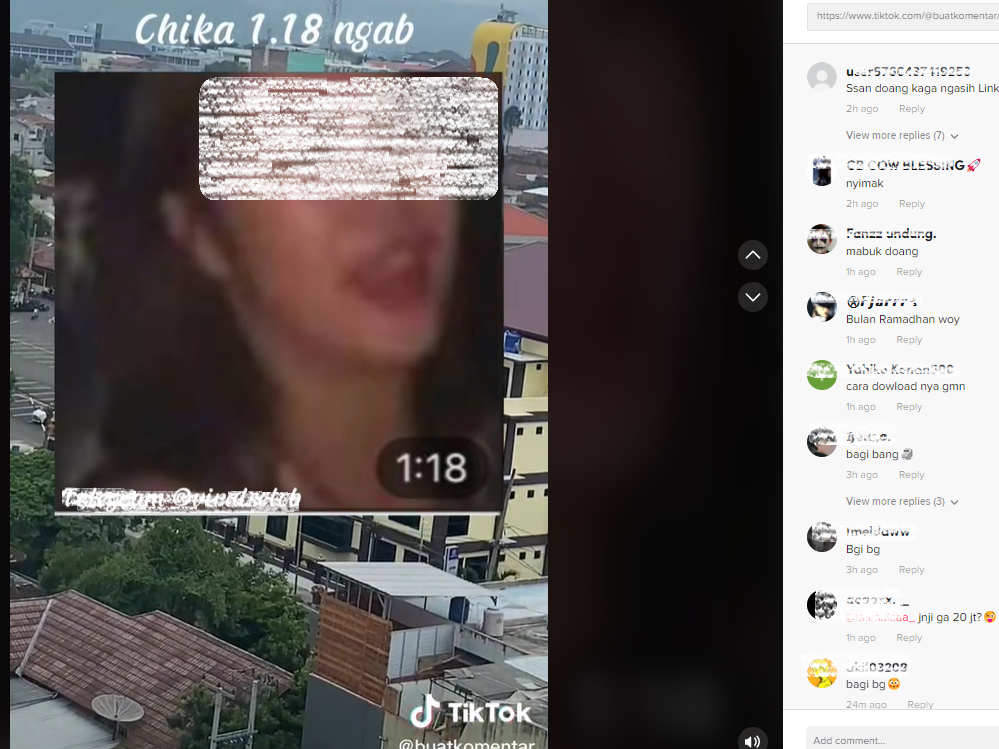 Link download video Chika 20 juta tersebar di media sosial hingga viral di TikTok, diduga perempuan tersebut mirip Chandrika Chika.