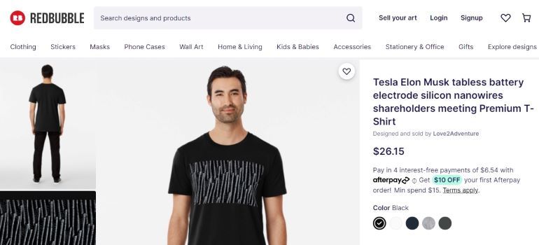Kaos yang dikenakan Elon Musk saat temui Luhut Pandjaitan dijual secara online